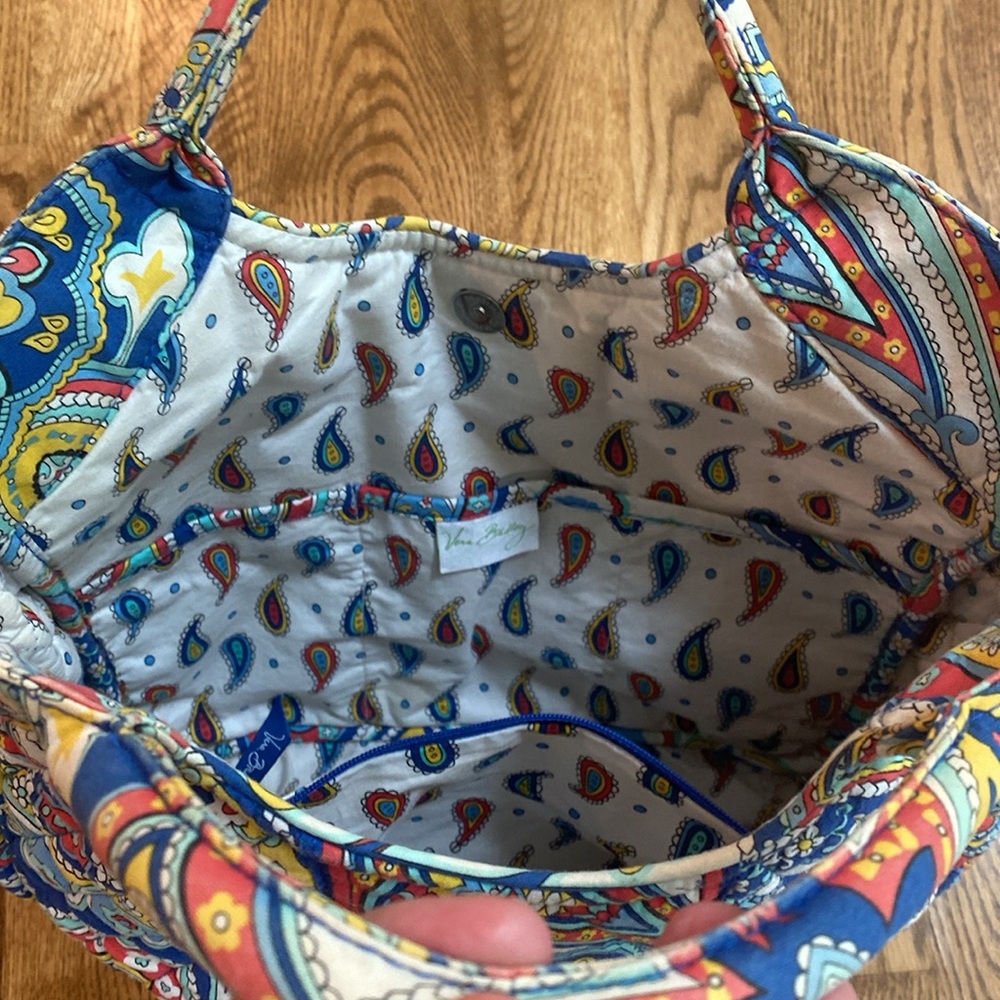 Retired Vera Bradley vintage Marina Paisley tote bag quilted cotton cross body - Picture 9 of 14
